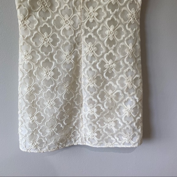NWOT Anthropologie Pim + Larkin Cream Lace Flower Design Sleeveless Dress - Picture 8 of 12